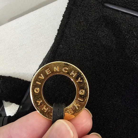 Givenchy Parfum Wool Elegant Black Tote Bag With Slik Red Lining - Picture 4 of 6